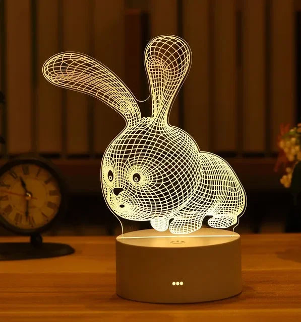 3D LED Heart Table Lamp