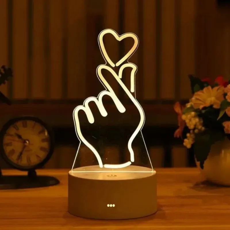 3D LED Heart Table Lamp