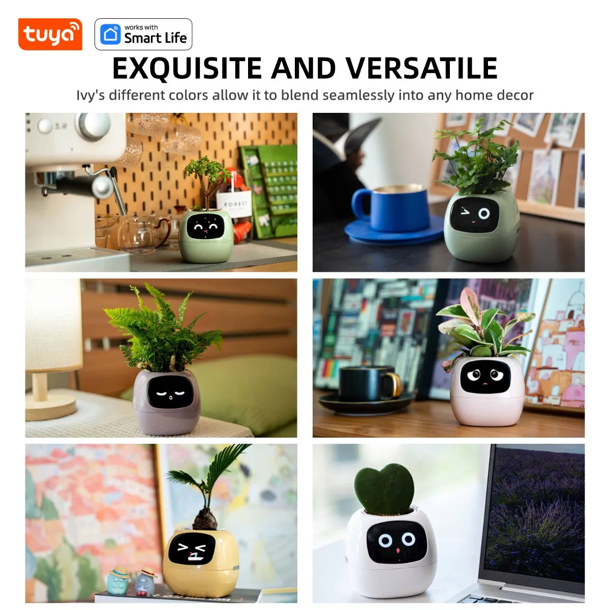 AI Smart Plant Pot with Face Expressions, Fun Plant Raising with Care